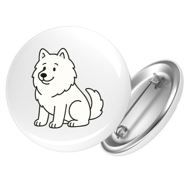 Button Samojede Comic Samo rund