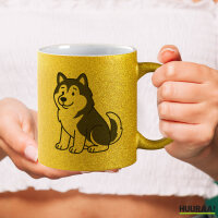 Glitzertasse Alaskan Malamute Comic Mali 330ml