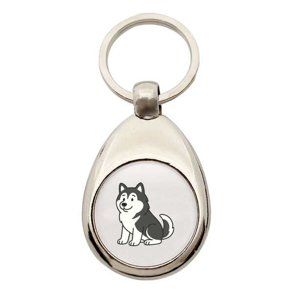Schlüsselanhänger Alaskan Malamute Comic Mali Metall