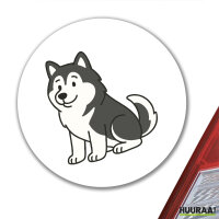 Aufkleber Alaskan Malamute Comic Mali 10cm rund