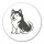 Aufkleber Alaskan Malamute Comic Mali 10cm rund