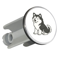 Waschbeckenstöpsel Alaskan Malamute Comic Mali 4cm...