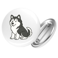 Button Alaskan Malamute Comic Mali