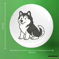 Button Alaskan Malamute Comic Mali