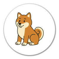 Aufkleber Shiba Inu Comic Shibi 10cm rund