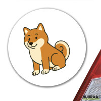 Aufkleber Shiba Inu Comic Shibi 10cm rund