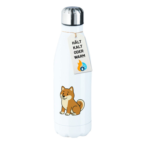 Edelstahl-Trinkflasche Shiba Inu Comic Shibi 500ml Wasserflasche