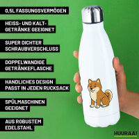 Edelstahl-Trinkflasche Shiba Inu Comic Shibi 500ml Wasserflasche