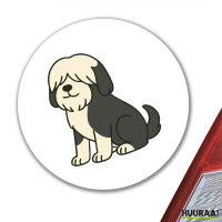 Aufkleber Tibet Terrier Comic Tibi 10cm rund