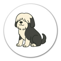 Aufkleber Tibet Terrier Comic Tibi 10cm Sticker