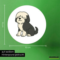 Aufkleber Tibet Terrier Comic Tibi 10cm Sticker