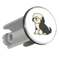 Waschbeckenstöpsel Tibet Terrier Comic Tibi 4cm...