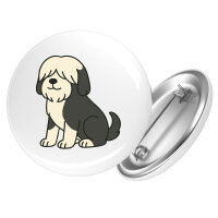 Button Tibet Terrier Comic Tibi rund