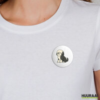 Button Tibet Terrier Comic Tibi rund