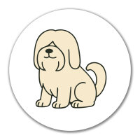 Aufkleber Lhasa Apso Comic Lhasie 10cm rund