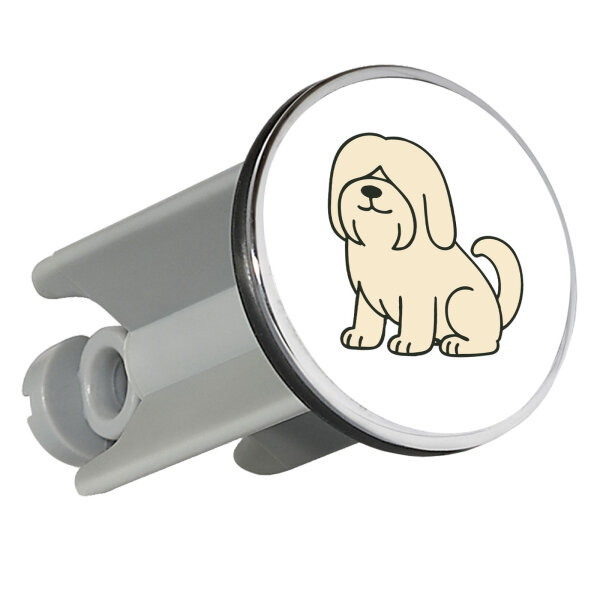Waschbeckenstöpsel Lhasa Apso Comic Lhasie 4cm Abflussstopfen