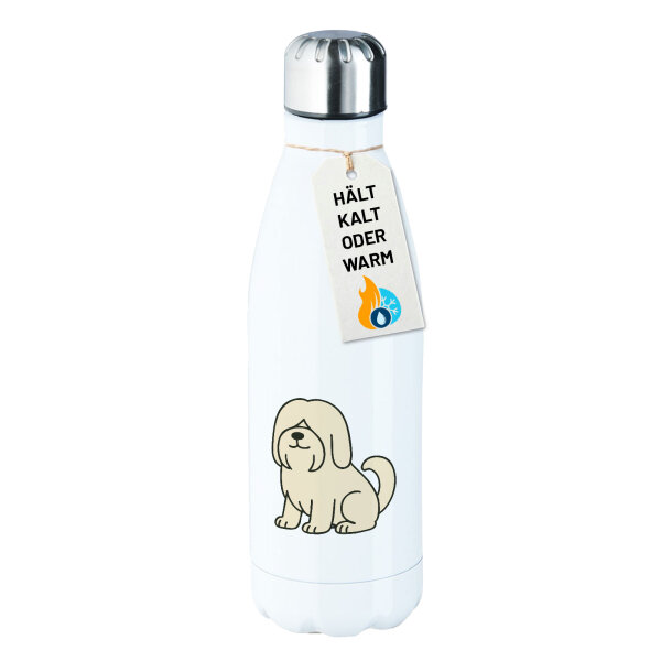 Edelstahl-Trinkflasche Lhasa Apso Comic Lhasie 500ml Wasserflasche