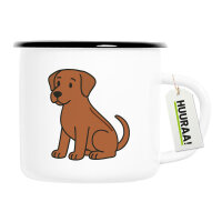 Emaille Tasse Rhodesian Ridgeback Comic Ridgey 300ml...
