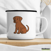 Emaille Tasse Rhodesian Ridgeback Comic Ridgey 300ml Vintage Emaille Becher