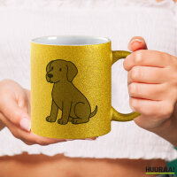 Glitzertasse Weimaraner Comic Weimi 330ml