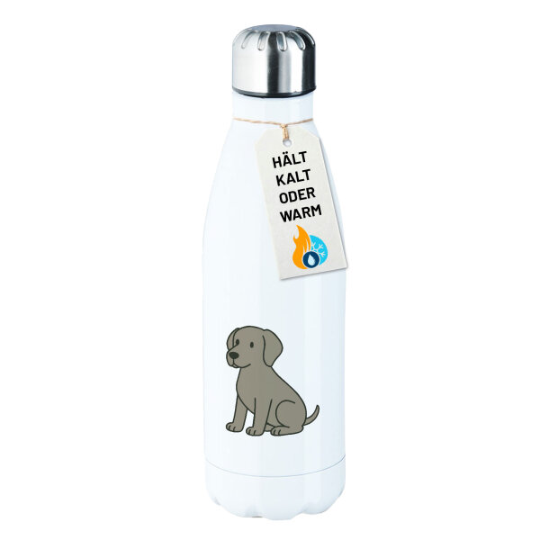 Edelstahl-Trinkflasche Weimaraner Comic Weimi 500ml Wasserflasche