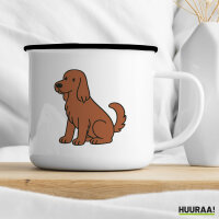 Emaille Tasse Irish Setter Comic Iri 300ml Vintage Emaille Becher