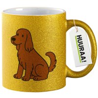 Glitzertasse Irish Setter Comic Iri 330ml