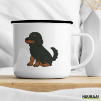 Emaille Tasse Gordon Setter Comic Gordi 300ml Vintage Emaille Becher