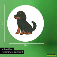 Aufkleber Gordon Setter Comic Gordi 10cm rund