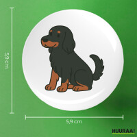 Button Gordon Setter Comic Gordi rund
