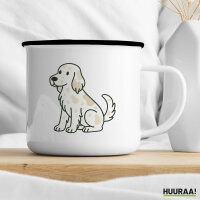 Emaille Tasse English Setter Comic Setti 300ml Vintage Emaille Becher