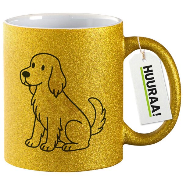 Glitzertasse English Setter Comic Setti 330ml