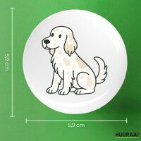 Button English Setter Comic Setti rund