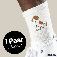 Unisex Socken Pointer Comic Pointy Größe 37/46 White Motiv Tennissocken