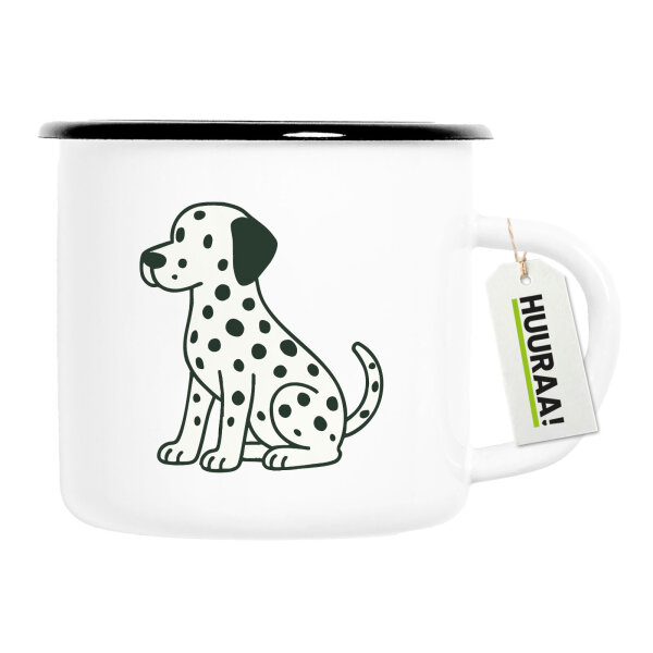 Emaille Tasse Dalmatiner Comic Dotti 300ml Vintage Emaille Becher