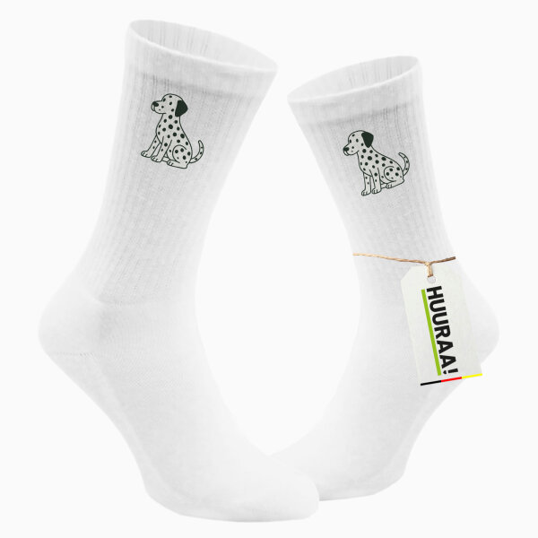 Unisex Socken Dalmatiner Comic Dotti Größe 37/46 White Motiv Tennissocken