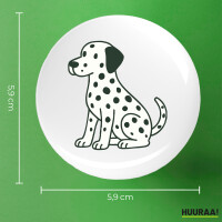 Button Dalmatiner Comic Dotti rund