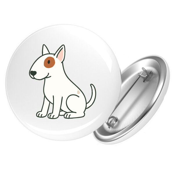 Button Bullterrier Comic Bulli rund