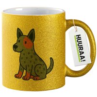 Glitzertasse Australian Cattle Dog Comic Heeler 330ml