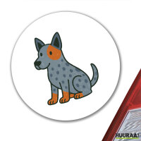 Aufkleber Australian Cattle Dog Comic Heeler 10cm rund