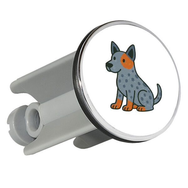 Waschbeckenstöpsel Australian Cattle Dog Comic Heeler 4cm Abflussstopfen