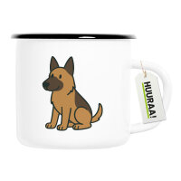Emaille Tasse Malinois Comic Malis 300ml Vintage Emaille Becher
