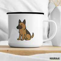 Emaille Tasse Malinois Comic Malis 300ml Vintage Emaille Becher