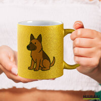 Glitzertasse Malinois Comic Malis 330ml