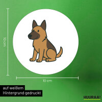 Aufkleber Malinois Comic Malis 10cm rund