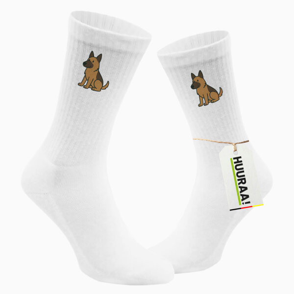 Unisex Socken Malinois Comic Malis Größe 37/46 White Motiv Tennissocken