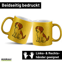 Glitzertasse Kooikerhondje Comic Kooikie 330ml