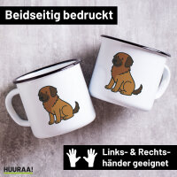 Emaille Tasse Leonberger Comic Leo 300ml Vintage Emaille Becher