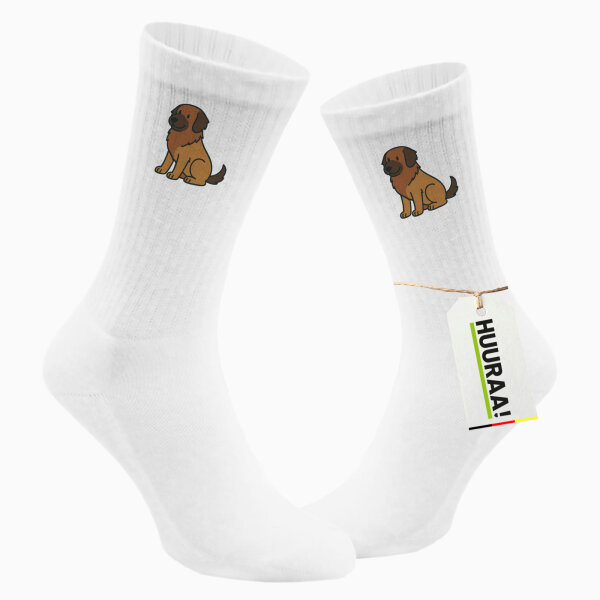 Unisex Socken Leonberger Comic Leo Größe 37/46 White Motiv Tennissocken