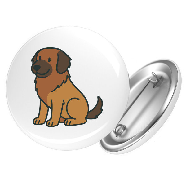 Button Leonberger Comic Leo